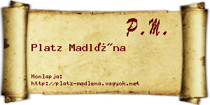 Platz Madléna névjegykártya